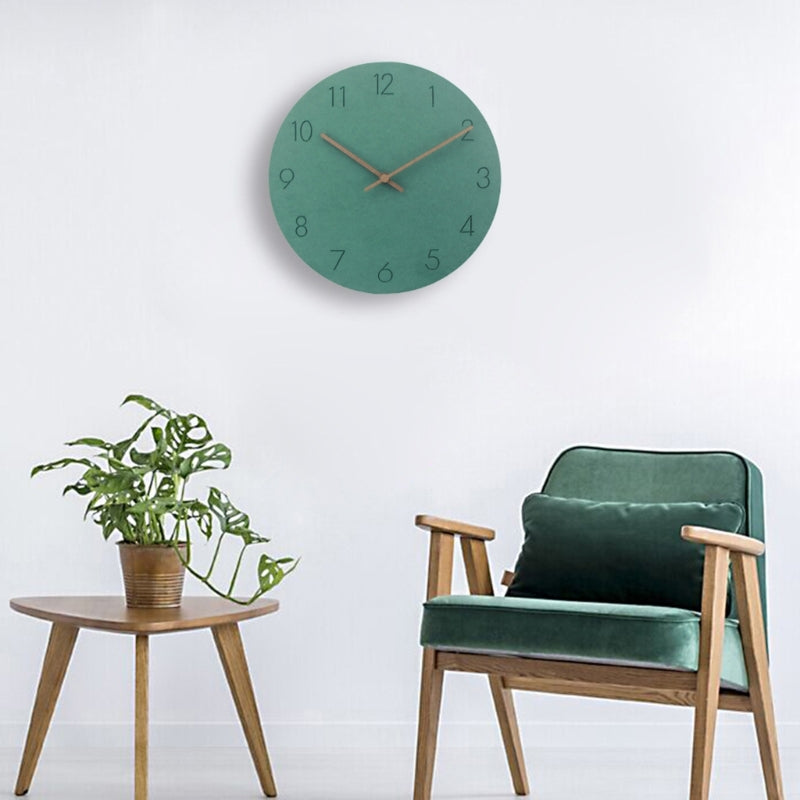 Wooden Simple Round Wall Clock Non Ticking Silent Clocks Modern Office Wall Clocks Homes Decor Easy to Read