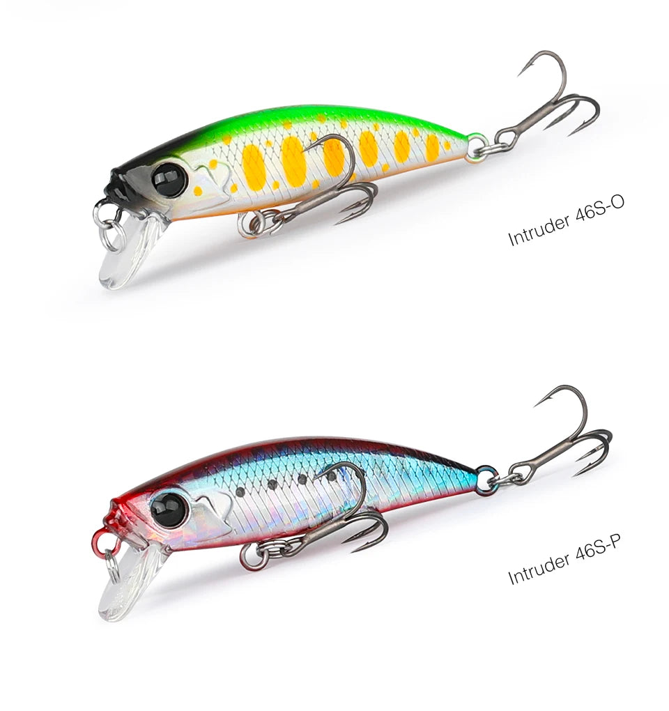 TSURINOYA 46S Sinking Minnow Fishing Lure Intruder 46mm 5g Artificial Trout Ajing Stream Lake Jerkbait Rockfishing Hard Baits