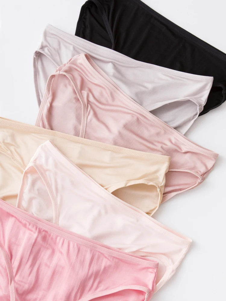 SuyaDream 3Stk/Los Frauen Höschen 100% Natürlich Seide Low-Rise Slips Gesund Basic Alltag Tragen Unterwäsche 2022 Neu Intimates
