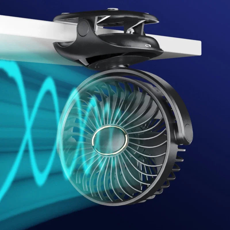 3000mAh Portable Clip Fans USB Rechargeable Wireless Handheld Desk Fan 90° Rotation Cooling 5 Speed Quiet Small Fan for Home