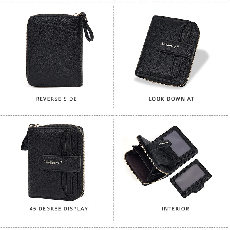 Neue Kurz Frauen Reißverschluss Geldbörsen Große Kapazität Karten Halter Marke Weiblich Portemonnaies Qualität Münz Tasche Foto Halter Geldbörse Für Mädchen