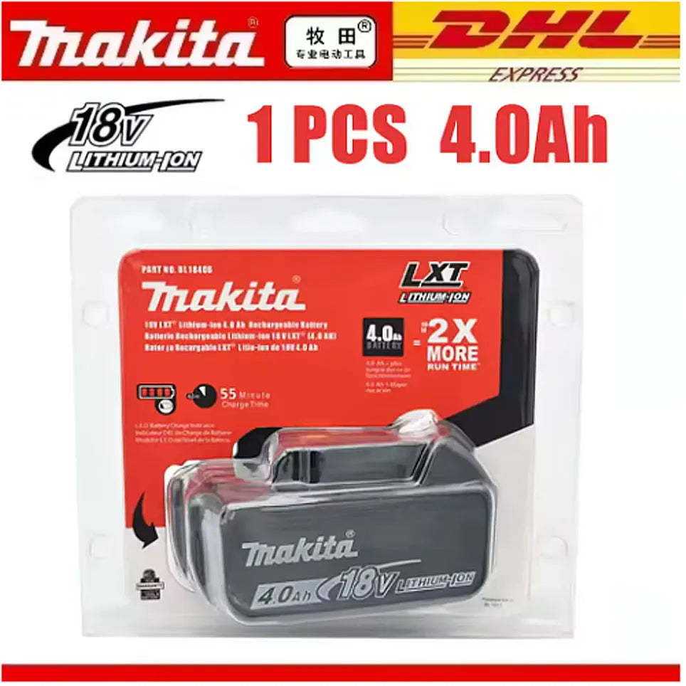 Genuine Makita 18V Battery With Charger,Makita 18 V Battery 6.0Ah 5.0ah,,Rechargeable Lithium Ion For BL1850 LXT400 Power Tool