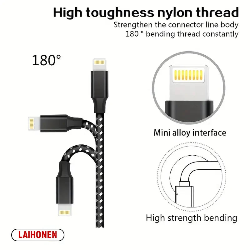 LAIHONEN AL-BZ-001 MFi Lightning-Kabel - 1-3m, 12W, Nylon