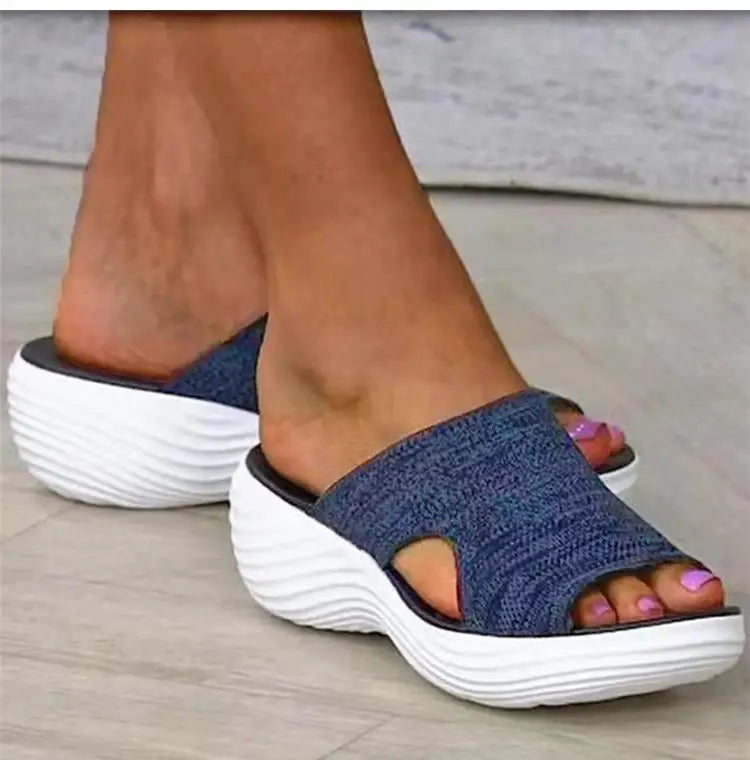 Woman Sandals Shoes Summer Elegant Women's Sandals Slides Sandals Ladies Wedge Shoes Woman Breathable Female Footwear Slipper