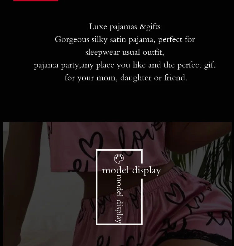 Damen Pyjama Set 2025 - 2-teiliges Schlafanzug Set mit Print & Shorts