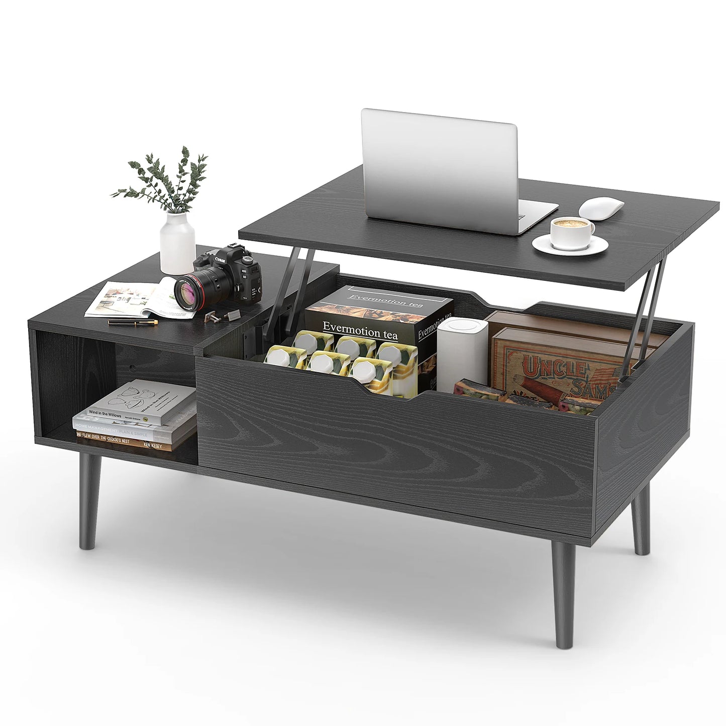 Couchtisch 2025: JHK Lift Top Coffee Tables Living Room - 39.37"x19.7" Desk Tea Wood Dining Adjustable Storage Collection