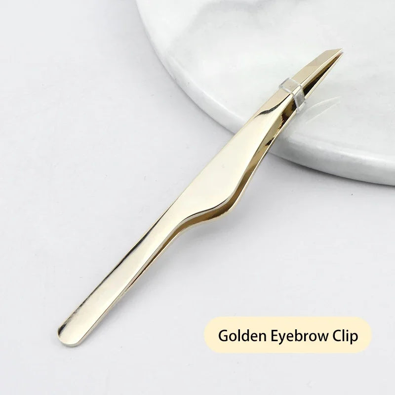 Hair Removal Tweezers Stainless Steel Eyebrow Tweezers Slant Tip Point Tip Flat Tip Rose Gold Silver Black Cosmetic Makeup Tools