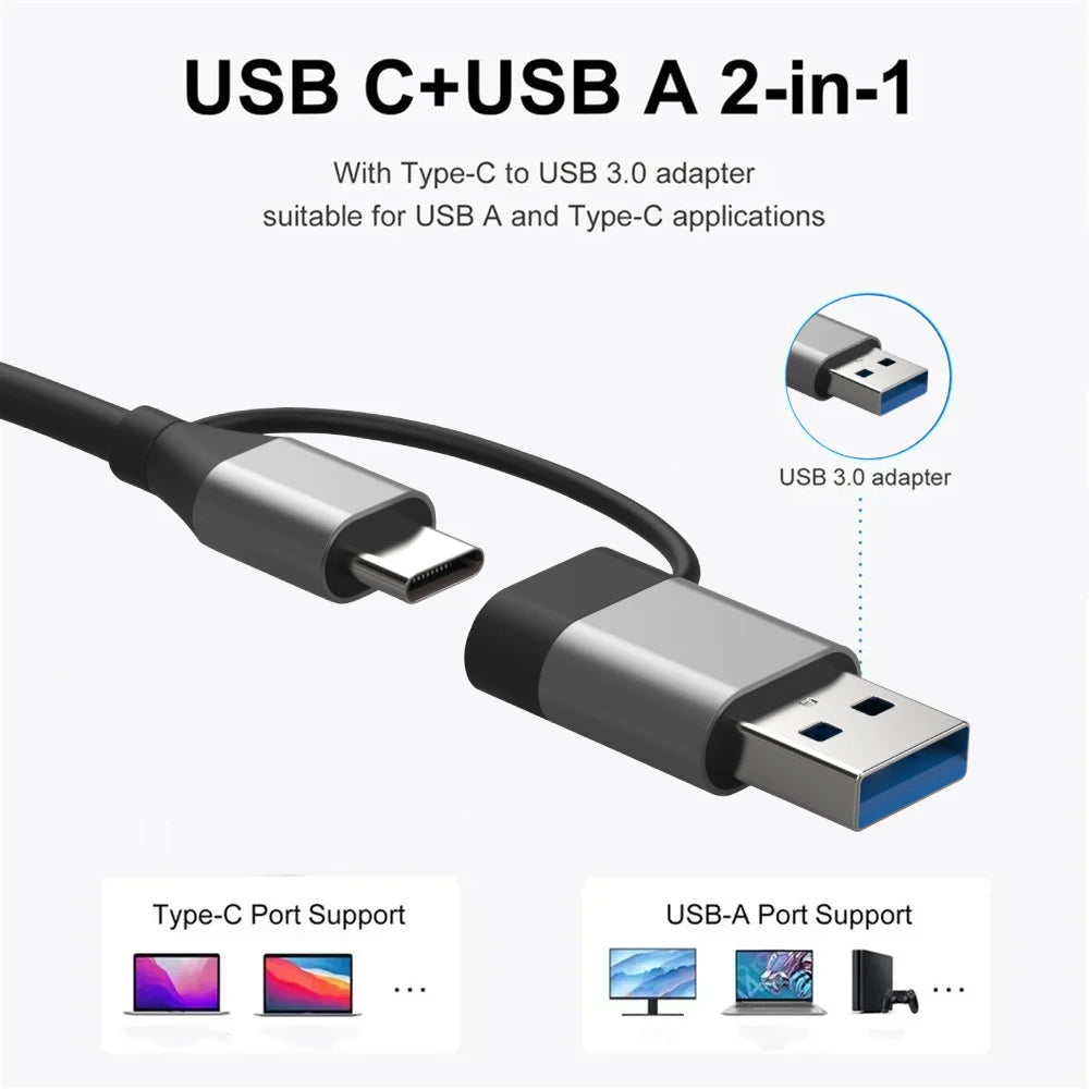 USB-Hub 2025: 8-in-2 Type-C USB-3.0 - Docking Station Audio Collection
