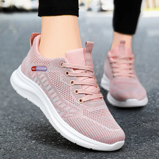 Damen 2025 Frühling Und Herbst Neu Gestrickt Damen Schuhe Schuhe Weiche Sohle Casual Sport Schuhe Für Damen Sneakers