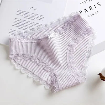 Damen Lingerie Unterwäsche mit Schleife Baumwolle Niedrig Bund Einfaches Design Komfortabel