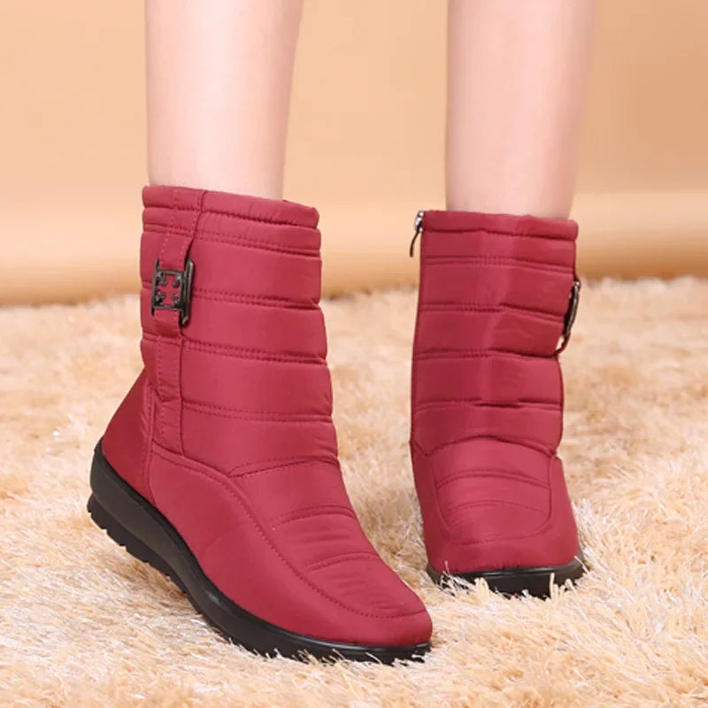Waterproof Women Boots Winter Shoes Platform Wedge Snow Boots Comfort Thick Plush Warm Ankle Boots Female Mujer Sneakers Women