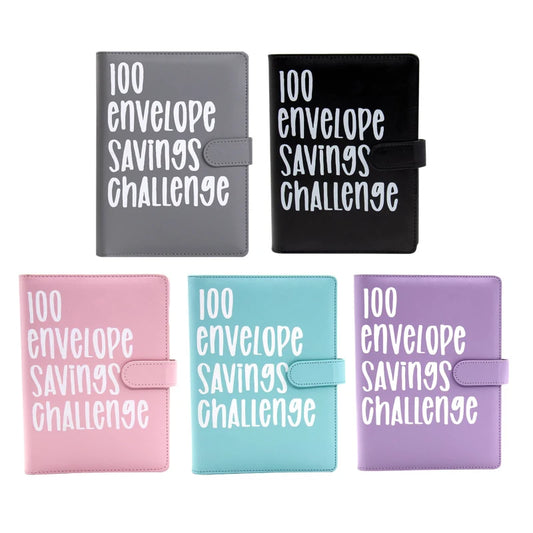 PU Leather Loose-leaf Journal Notebook 100 Day Couple's Challenge Savings Book Magnetic Buckle Save Money Book Make Money Books