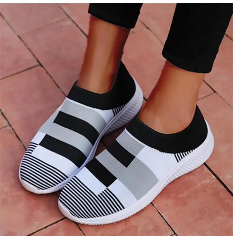Sneaker Woman Fashion Flat Ladies Shoes Breathable Womens Sneakers Slip On Sock Shoes Trainers Zapatos De Mujer Women's Sneakers
