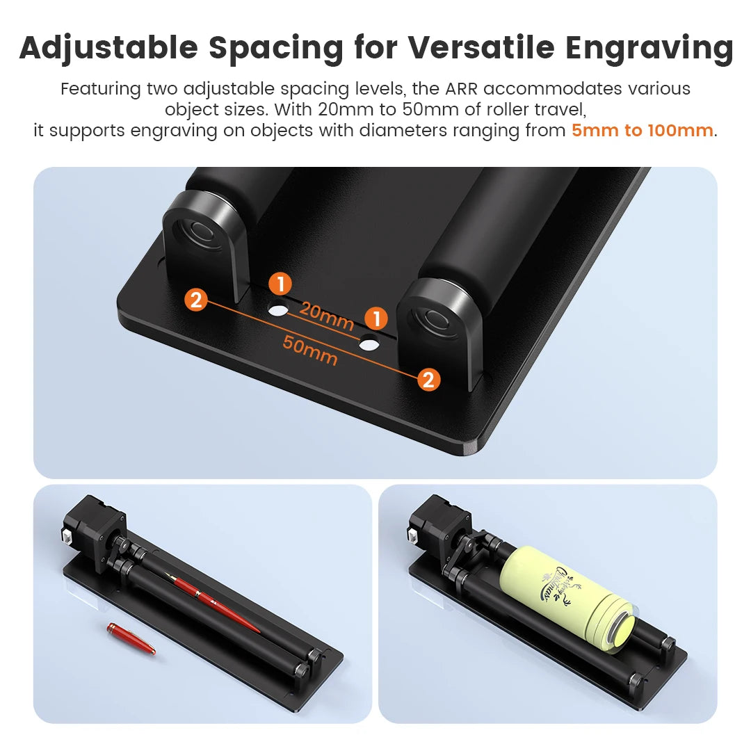 Laser-Gravur-Kit 2025: AlgoLaser DIY Rotary Roller 360° Rotation Engraving Cylindrical Objects Collection