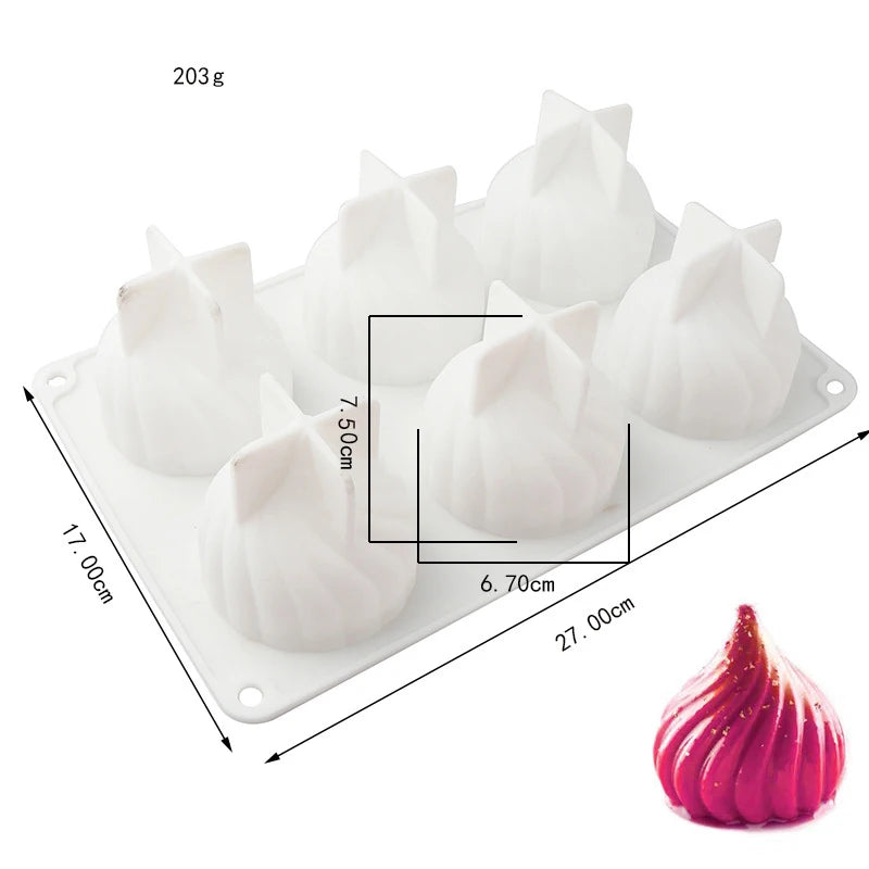Silicone Pastry Mold 3D French Dessert Mousse Cake Baking Pan Chocolate Candles Soap Fondant Molds DIY Cake Decoration Tools