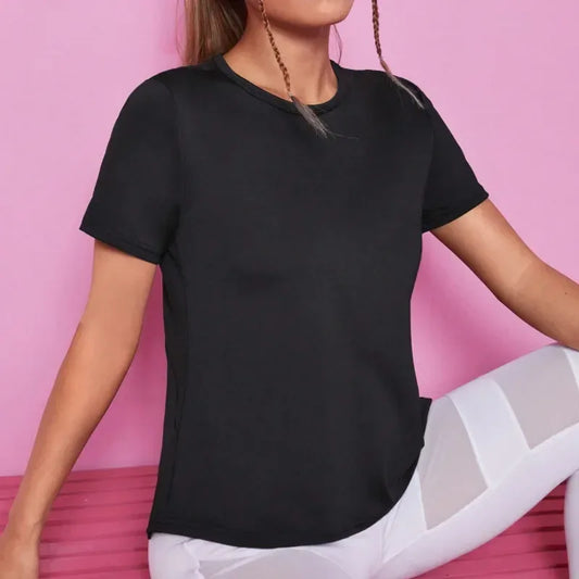 Women Seamless Yoga T-Shirt Female Fitness Crop Top Workout Gym Training Shirts Athletic Short Sleeve Yoga T-shirts Sportswear - Golden Bridge Store