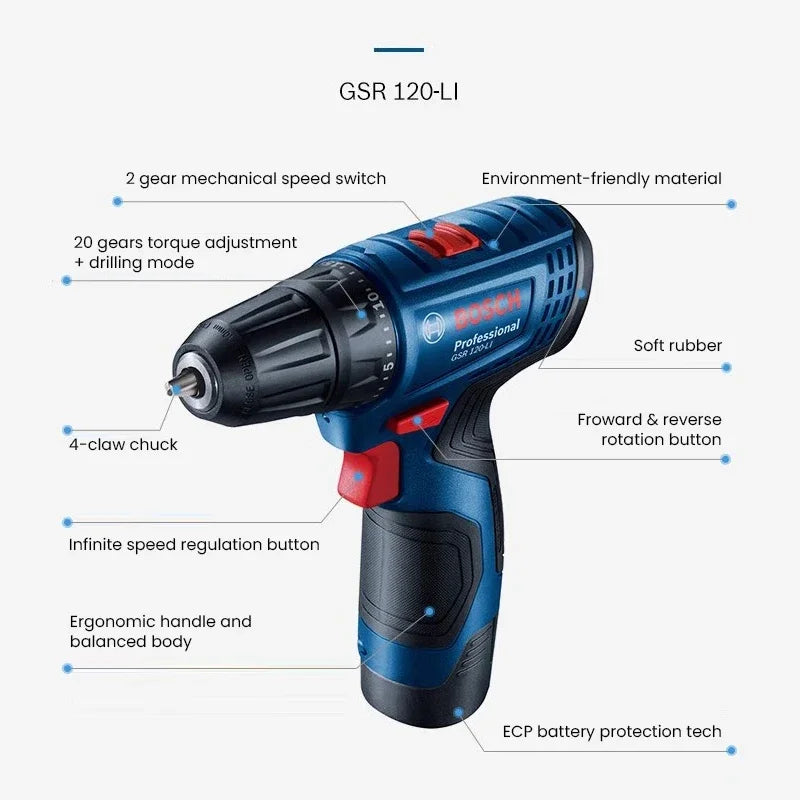 Bosch GSR 120-Li 2025: Brushless Akku-Bohrschrauber - Professional Power Collection