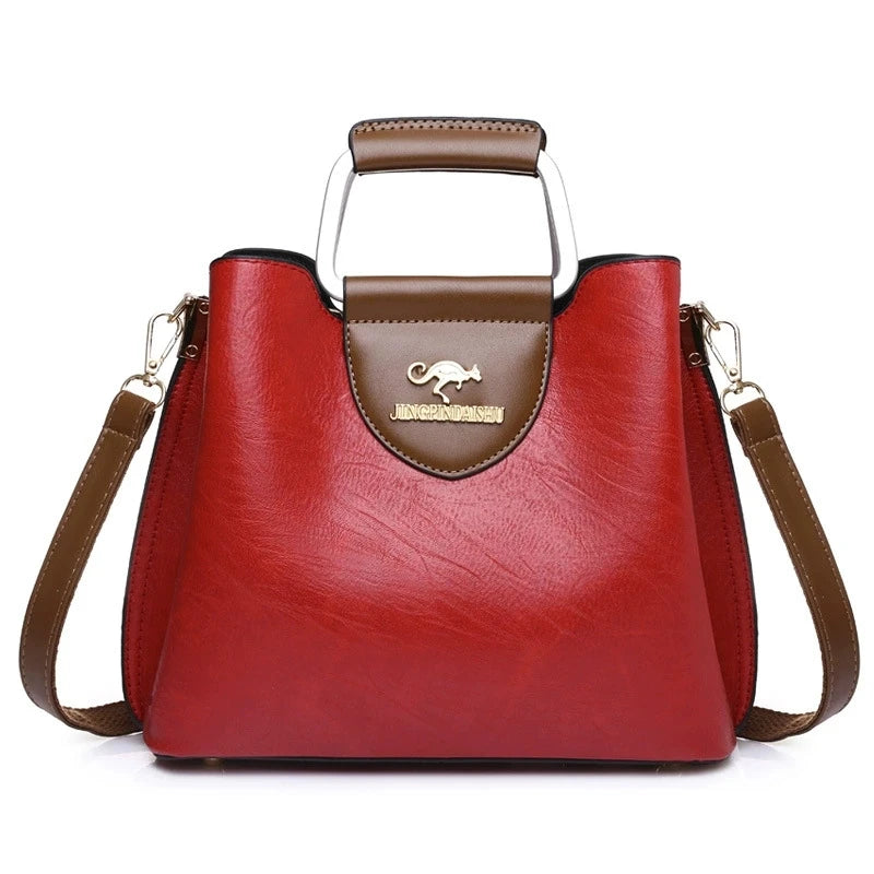 Premium Damen Mode Tote Tasche Mehrfach Taschen - Vintage Crossbody Täglich Handtasche - Handy Geldbörse