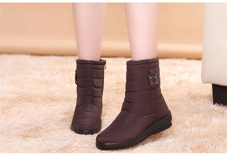 Waterproof Women Boots Winter Shoes Platform Wedge Snow Boots Comfort Thick Plush Warm Ankle Boots Female Mujer Sneakers Women