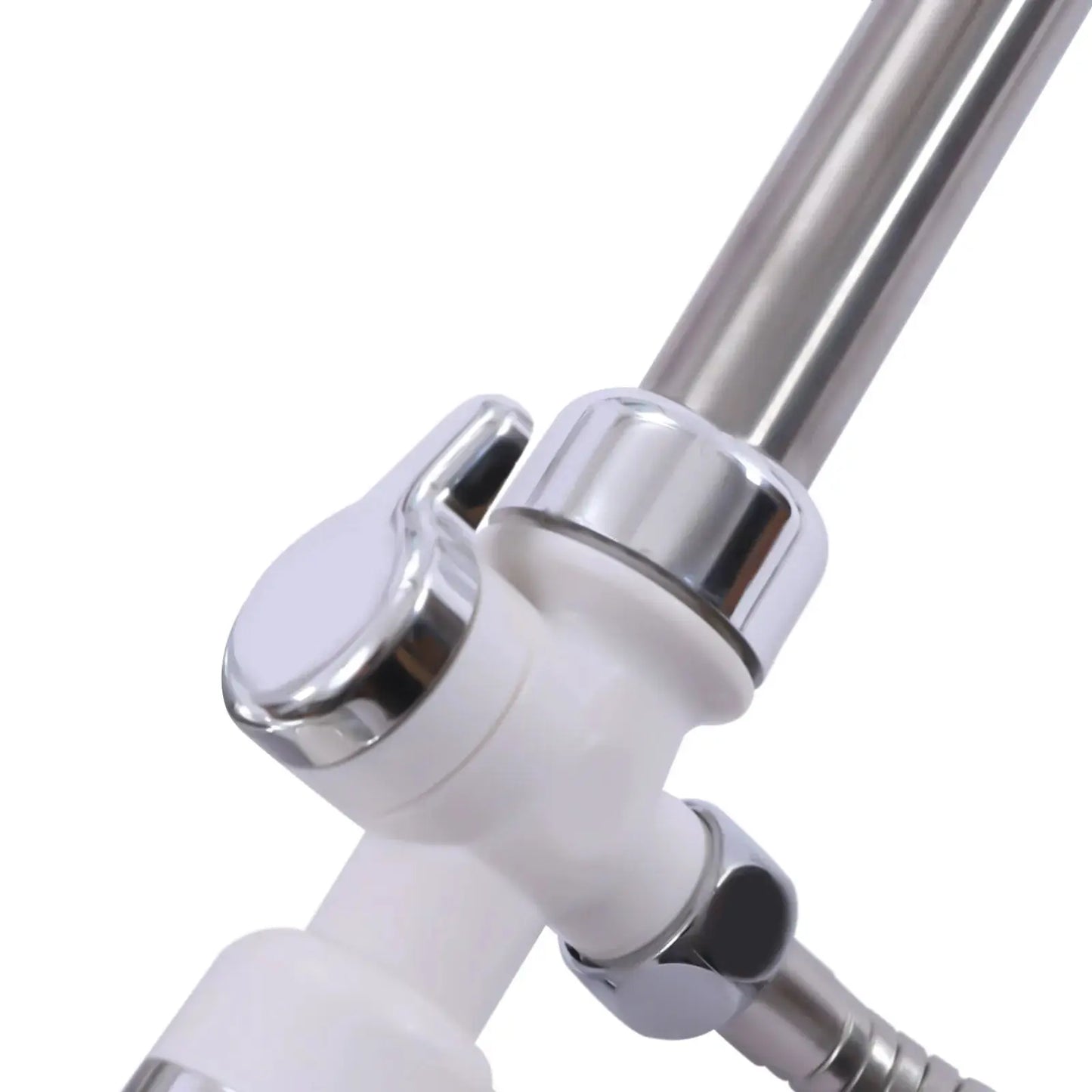 360 ° Drehbarer elektrischer Wasserhahn mit LCD-Display, 3000 W, schnelles Aufheizen, IPX4, wasserdicht, EU-Stecker für Waschbecken und Dusche, Silber