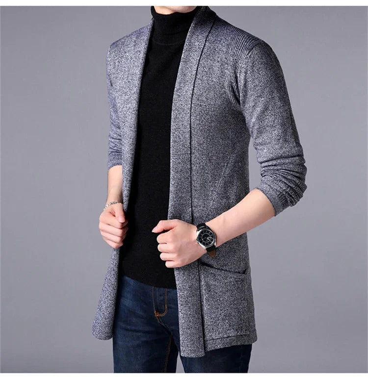 Marke SlimFit Cardigan - Herren Medium Polyester Vollarm