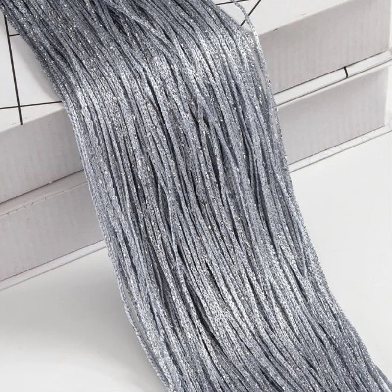 Fadenvorhang 2025: Silver-Ribbon Shiny-Tassel - Window Decoration Collection