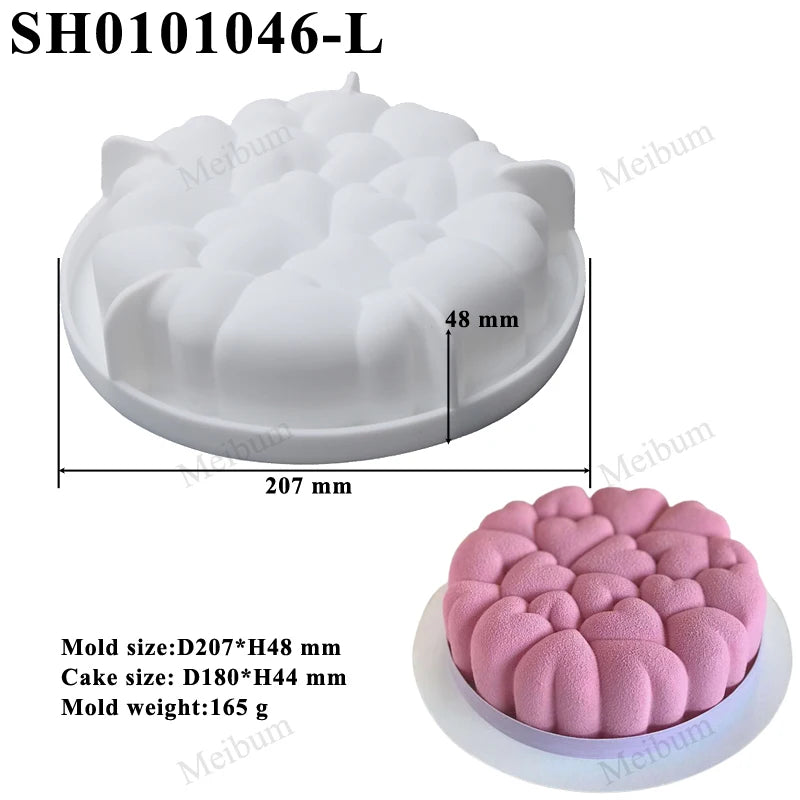 Romantic Heart or Rose Design Silicone Cake Molds Valentine's Day Mousse Cake Mold Kitchen Bakeware Dessert Decorating Tools