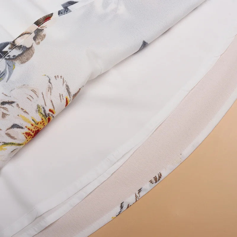 New Mother Daughter Summer Dresses Floral Slash Neck Beach Chiffon Dress Mom Mommy and Me Loose Dress Family Matching Outfits - Golden Bridge Store