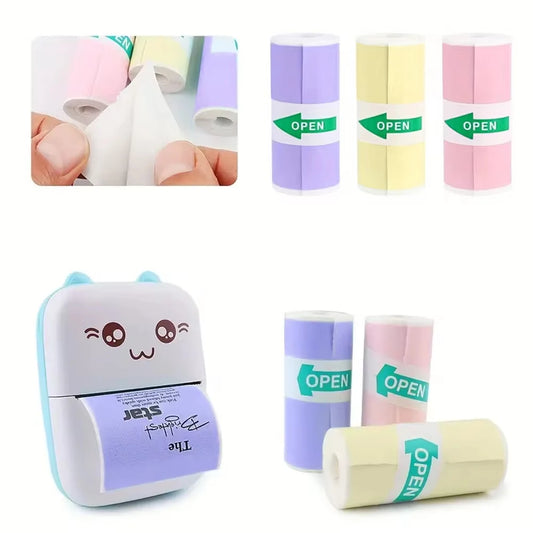 Thermopapier 2025: 3 Rolls of Mini Printer Paper Thermal Paper Printable Stickers for Pocket Thermal Printers Collection