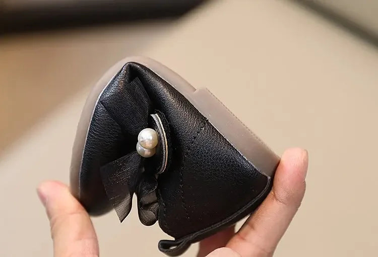 Mädchen Performance Schuhe 2025 - Frühling Herbst Baby Weiche Sohle Flats - Kinder Prinzessin Perlen Mary Janes mit Spitze Süß 7-13J