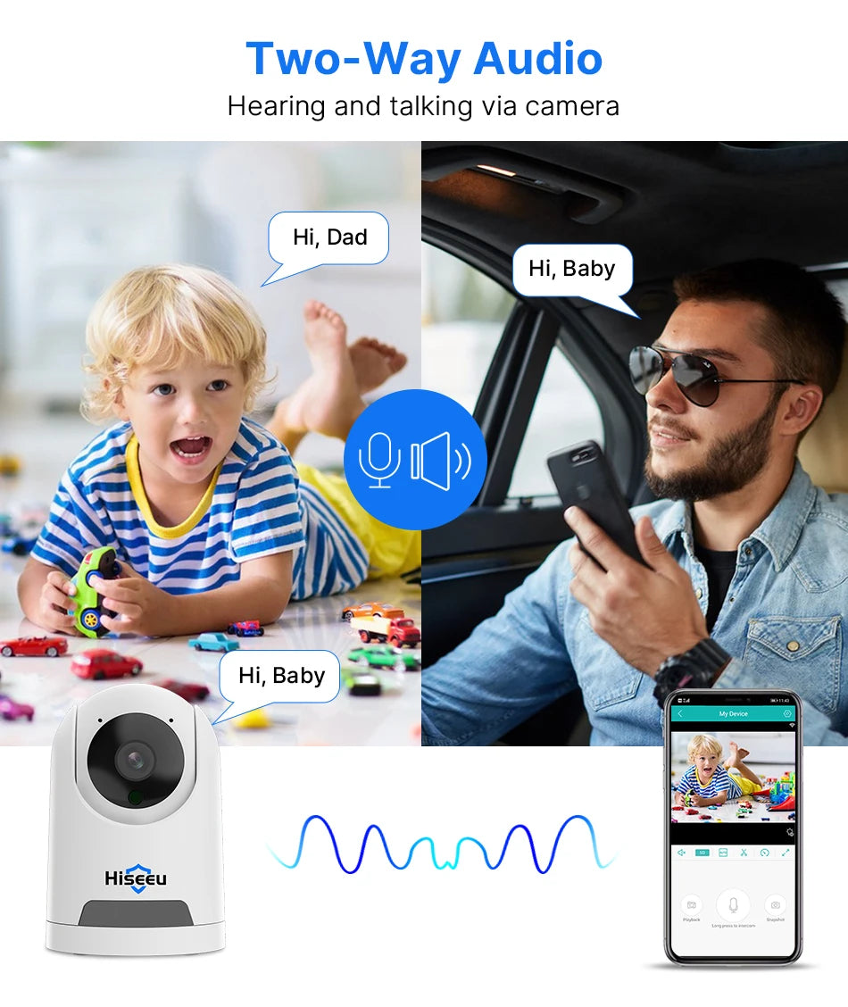 IP-Kamera 2025: Hiseeu 2K 4MP PTZ WIFI Wireless Smart - Home Security Surveillance Two-way Audio Indoor Baby Pet Monitor Collection