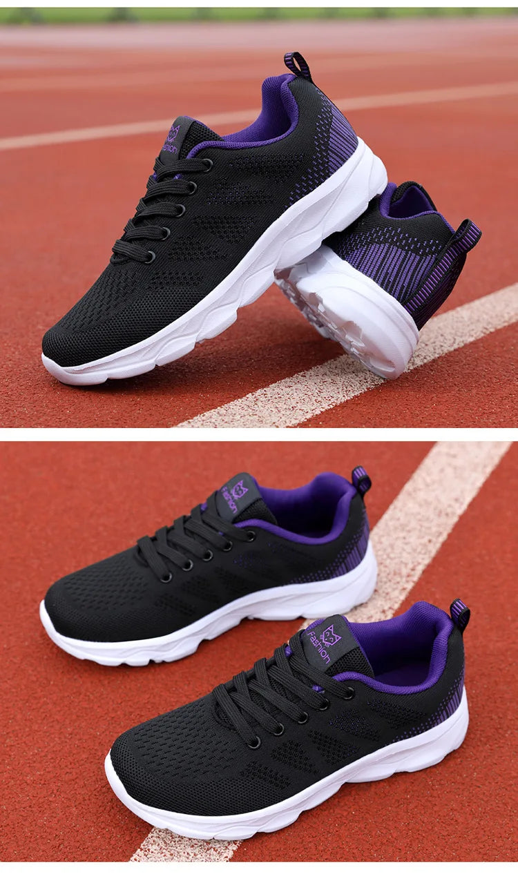 Hot Sneakers Shoes for Women Soft Flat Casual Shoes 2025 Spring Summer Light Breathable Mesh Sneakers Walking New Ladies Shoes