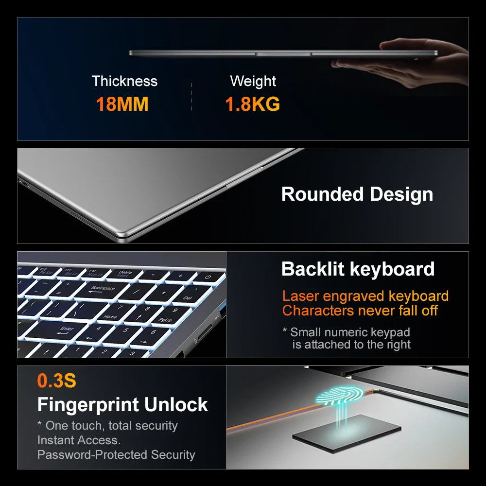 Ninkear A15 Pro 16 Zoll - 16GB RAM, 1TB SSD, Ryzen 5