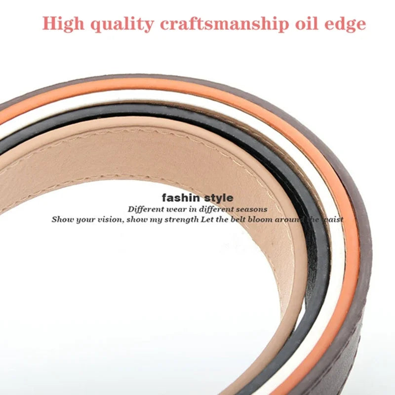 Curea femei moda cataramă Pin subțire curea lux autentic moale curea femei cu pantaloni cargo blugi curea windproof din piele PU curea