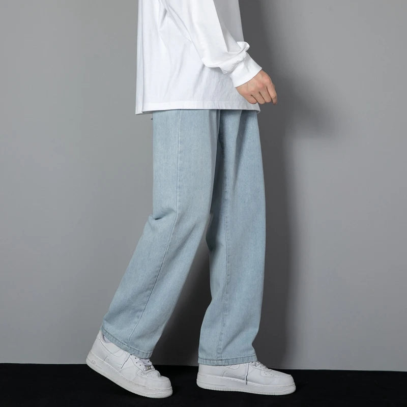 KFashion Classic Gerade Jeans - Weites Bein Einfarbig Blau