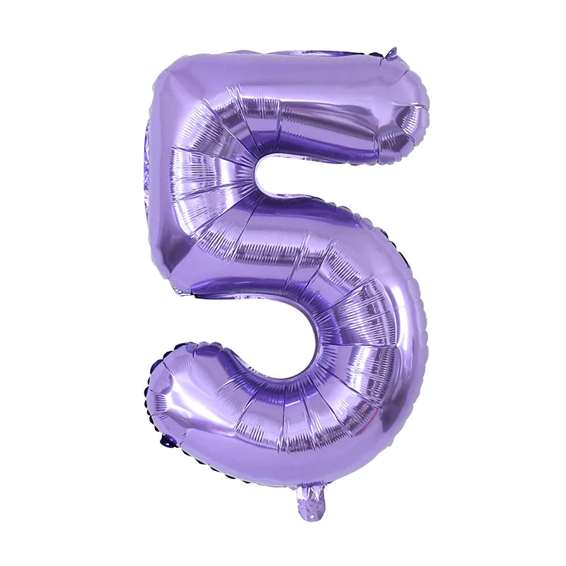 Purple Number Balloons 32 Inch Foil Balloon Adult Kids Birthday Anniversary Decoration Party Gold 0 1 2 3 4 5 6 7 8 9 Balloon