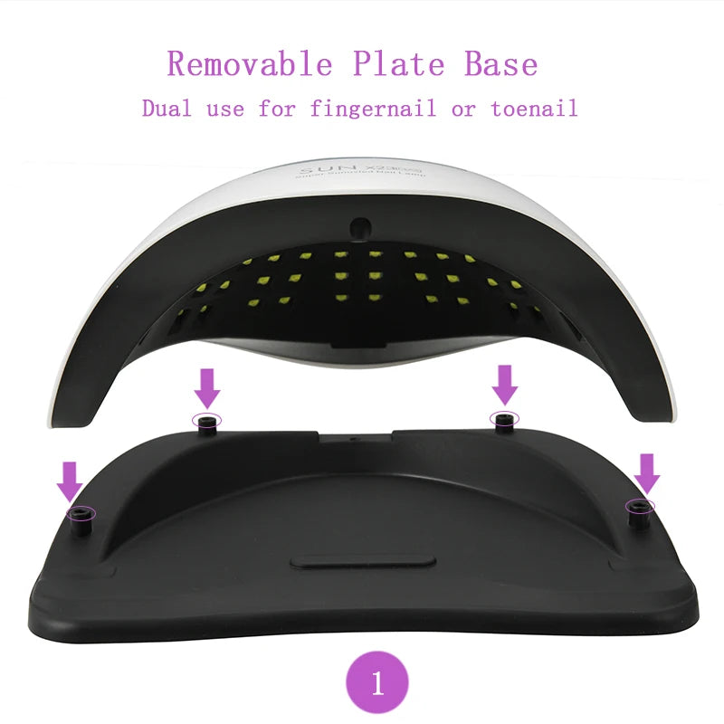 Lampă de unghii SUN X23MAX cu 81 LED-uri UV LED pentru uscarea ojei gel, uscător de unghii profesional cu temporizator 10/30/60/99s, senzor automat