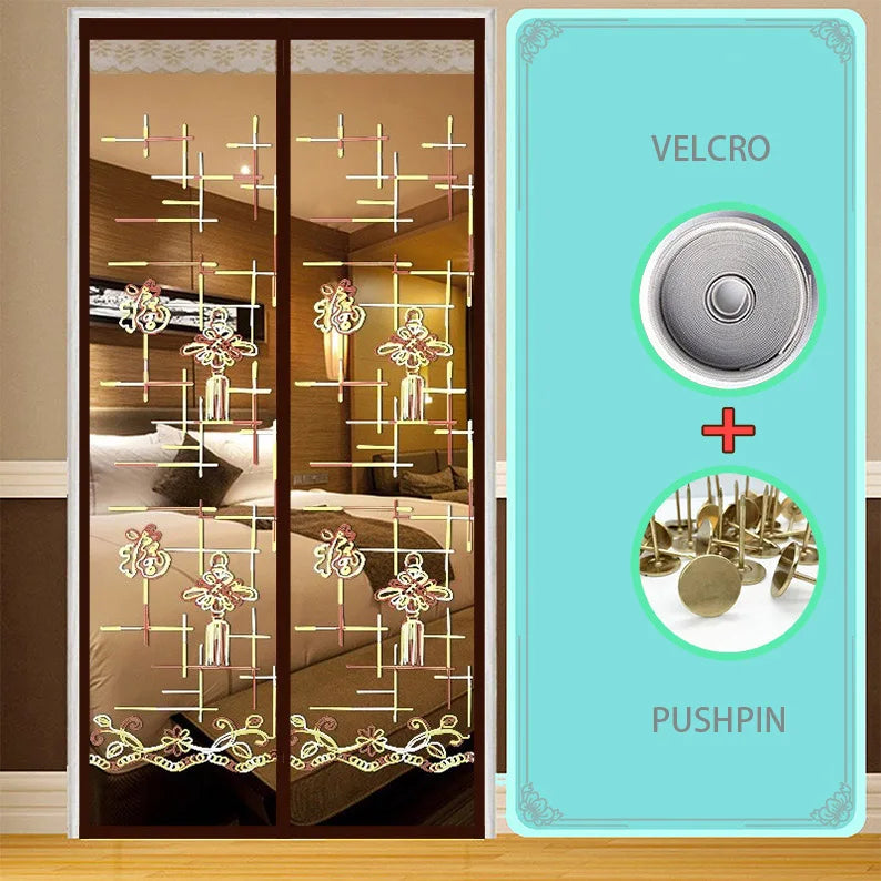 Door Curtain Summer Anti-mosquito Household Magnetic Screen Door Screen Magnet Pair Suction Partition Curtain Free Punch