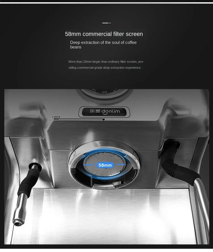 Italian American Automatic Coffee Machine Household Coffee Machine 20bar Extraction Concentration Optional Automatic Grinding