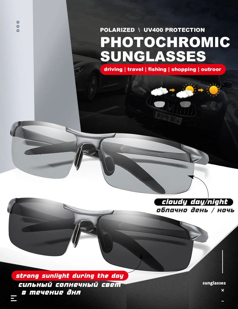 CLLOIO Aluminum Photochromic Sunglasses