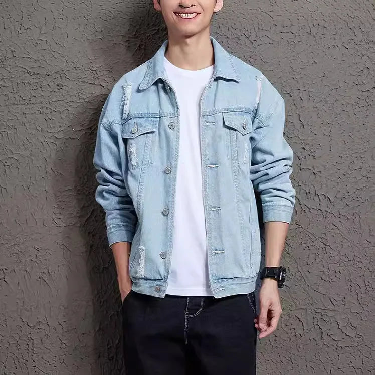 CN Guangdong Denim Mantel - Leicht Größe M Knopfverschluss