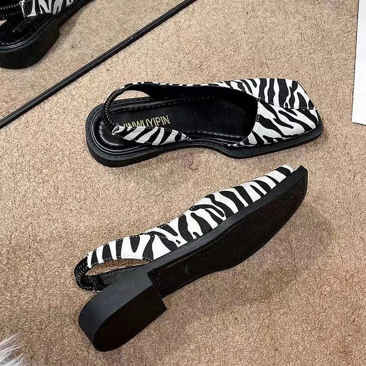 Women Sandals Elegant Square Toe Flat Shoes for Women Fashion Low Heels Sandals Brand Designer Women Party Shoes Sandalias Mujer