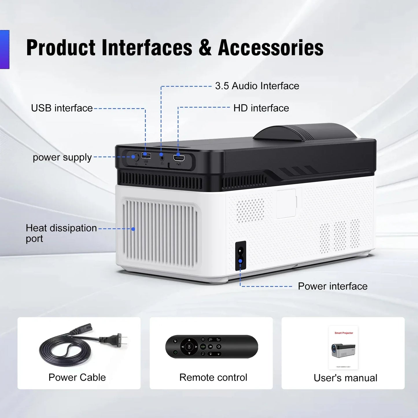 Magcubic Ultra Short Throw HY450 Projektor Mit Auto Offset 8K 4K 1080P 900ANSI BT5.4 Elektronisch Focus WiFi6 AllwinnerH716 Voice - Golden Bridge Store