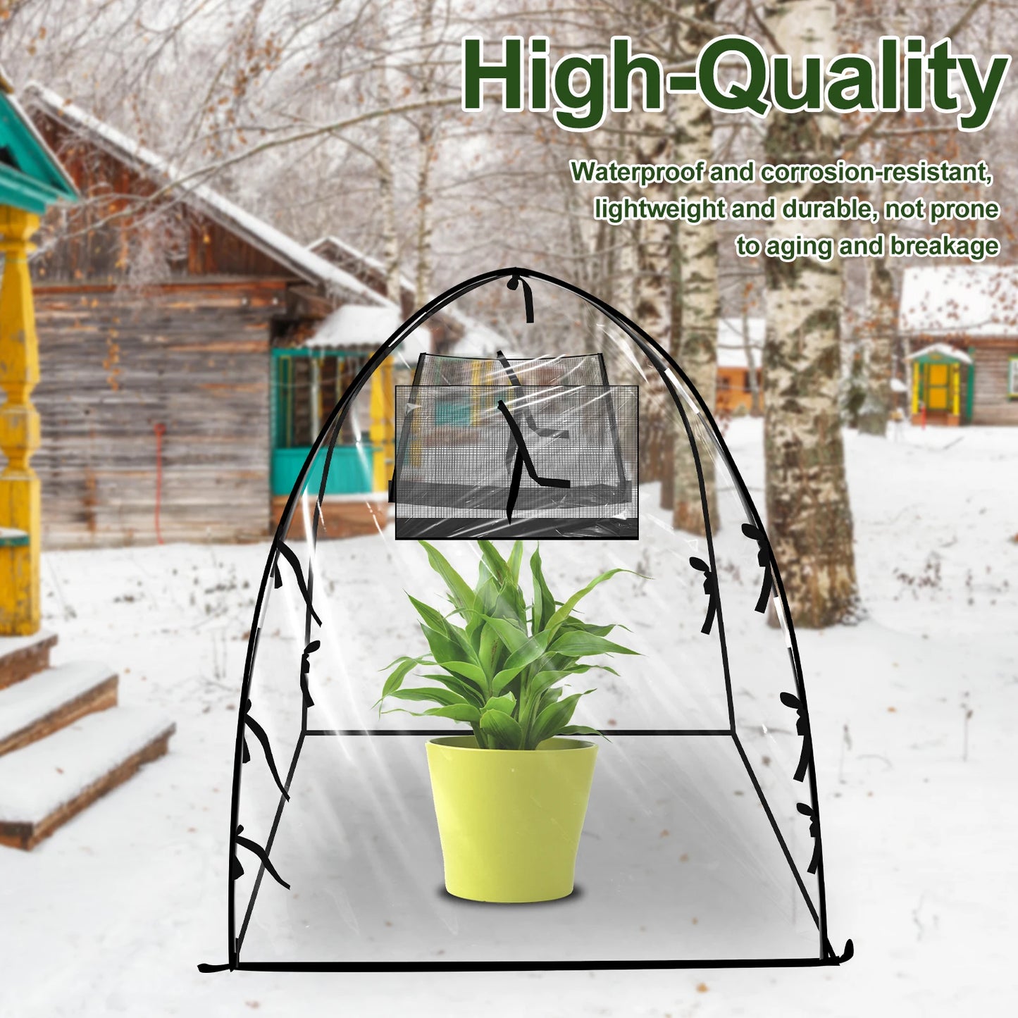 Foldable Mini Greenhouse PVC Pop Up Transparent Greenhouse With Zipper Closure Preservation Plant Greenhouse Garden Accessories