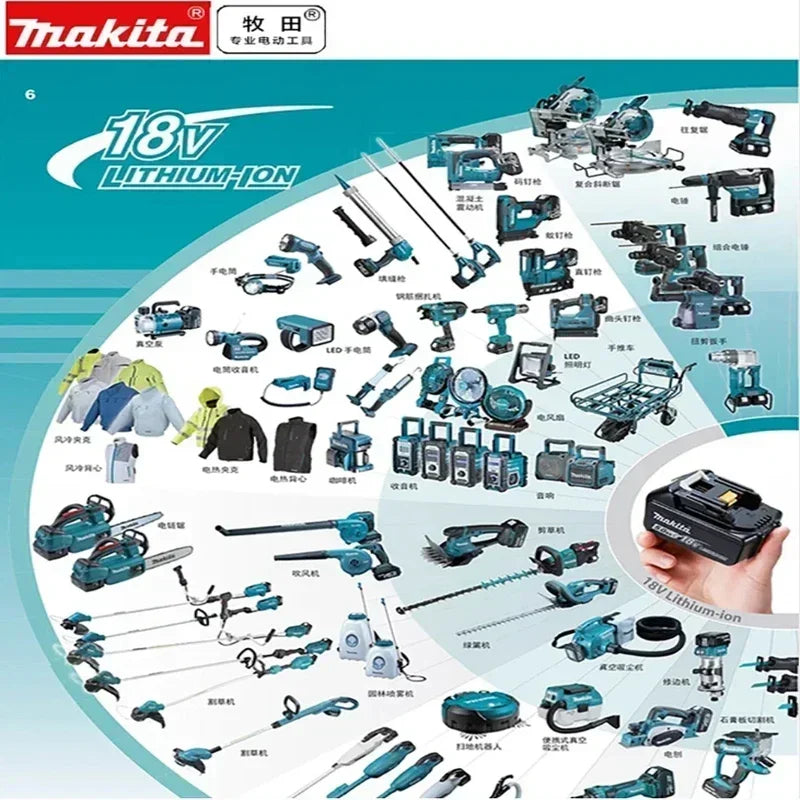 Batería Makita genuina de 18V, batería de herramientas eléctricas recargable de 6Ah, 18V makita con reemplazo de iones de litio