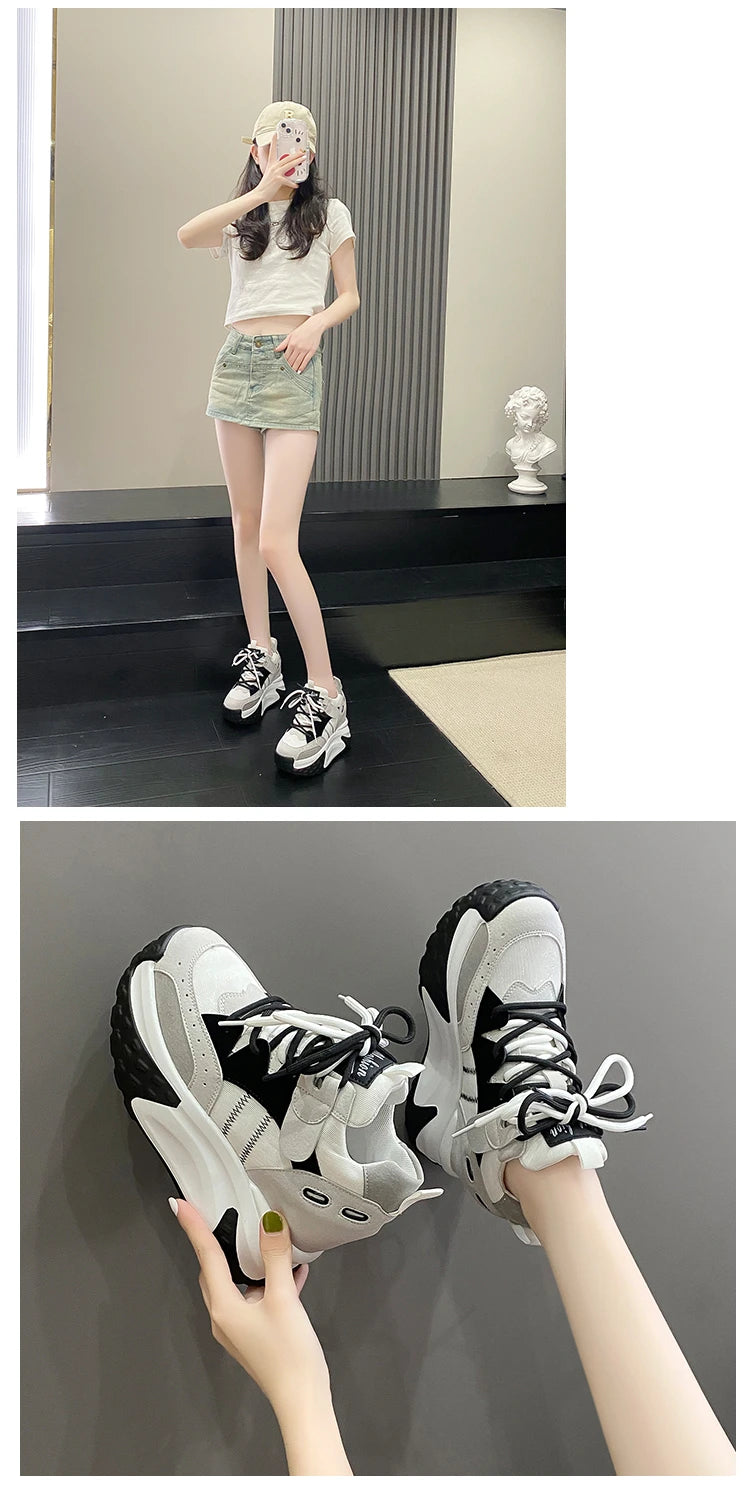 Rockynice 921 Atmungsaktiv Plateau Sneaker - 10,5cm 4cm