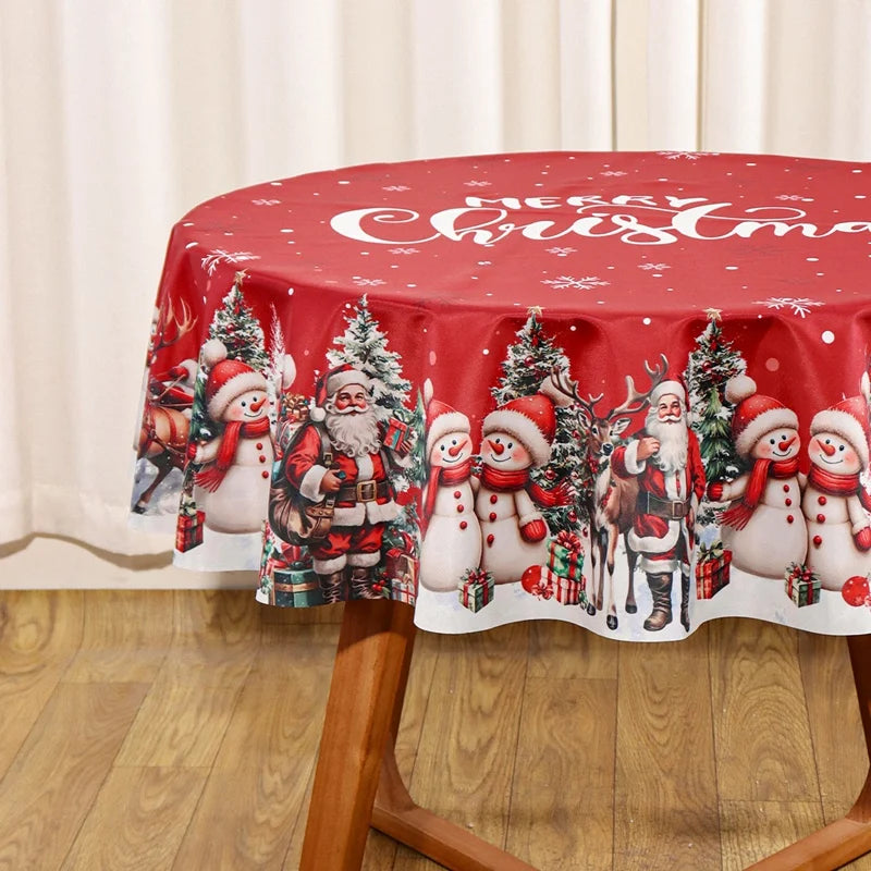 Christmas Tablecloth Christmas Decorations for Home 2025 Xmas Gifts Navidad New Year Winter Holiday Kitchen Dining Table Cover