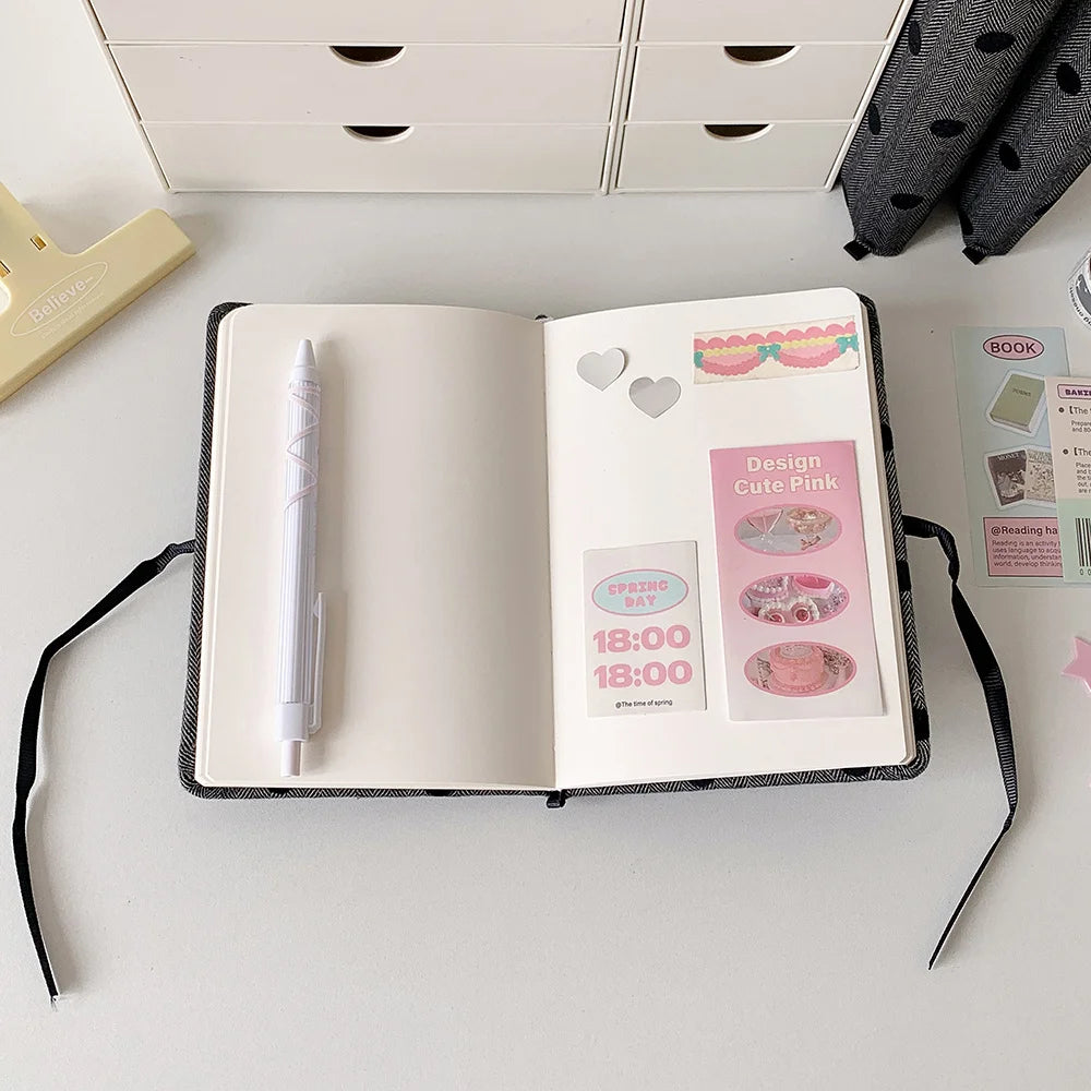 Ins Style Soft Cover Notebook Black Polka Dot Soft Foam Notebook Minimalist Handbook Journal Book Lanyard Notebook