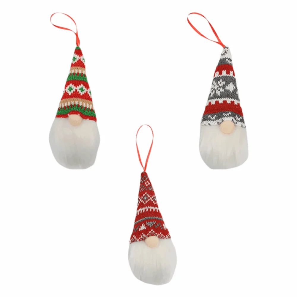 3/6Pcs Kreative Weihnachtsdekoration Anhänger Gesichtslose Puppe Plüsch Zwerge Hängen Weihnachtsbaum Anhänger Einfach Zu Hängen