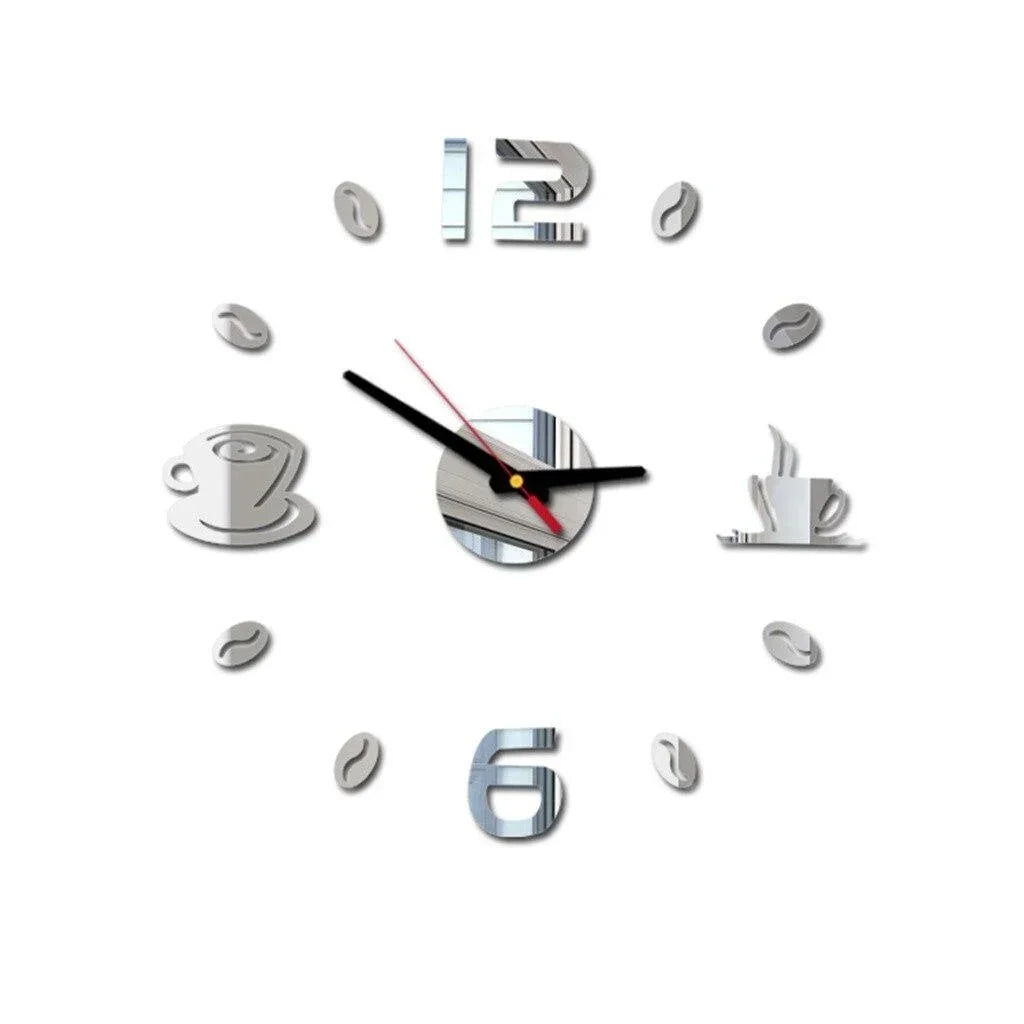 Digital Wall Clock Sticker Modern Design DIY Kitchen Living Room Home Decor Diy Quartz Needle